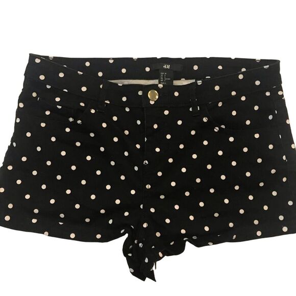 H&M Black and White Polka Dot Shorts Size 6 - Picture 1 of 6